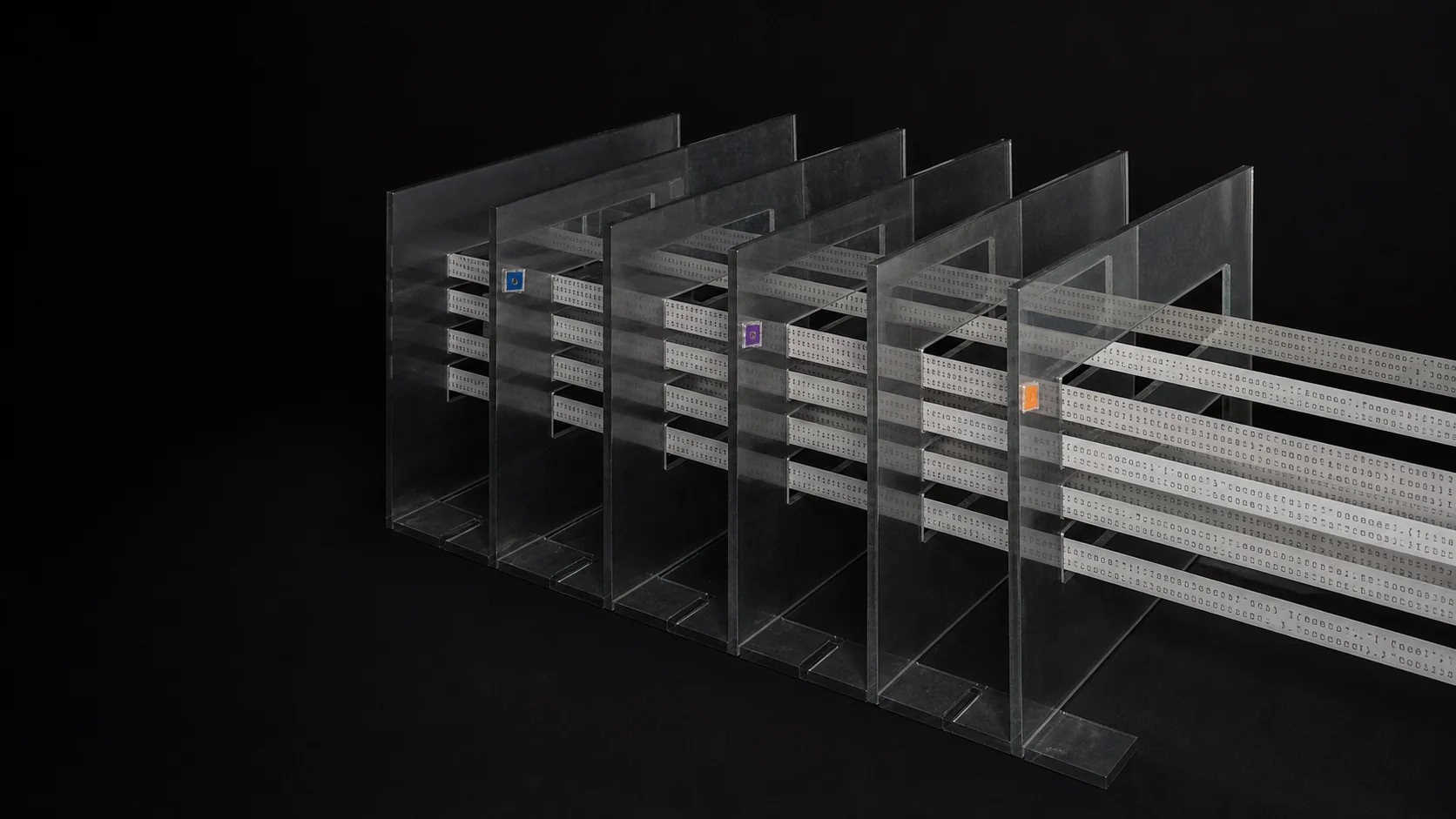 Structured records passing through aligned transparent protocol planes.