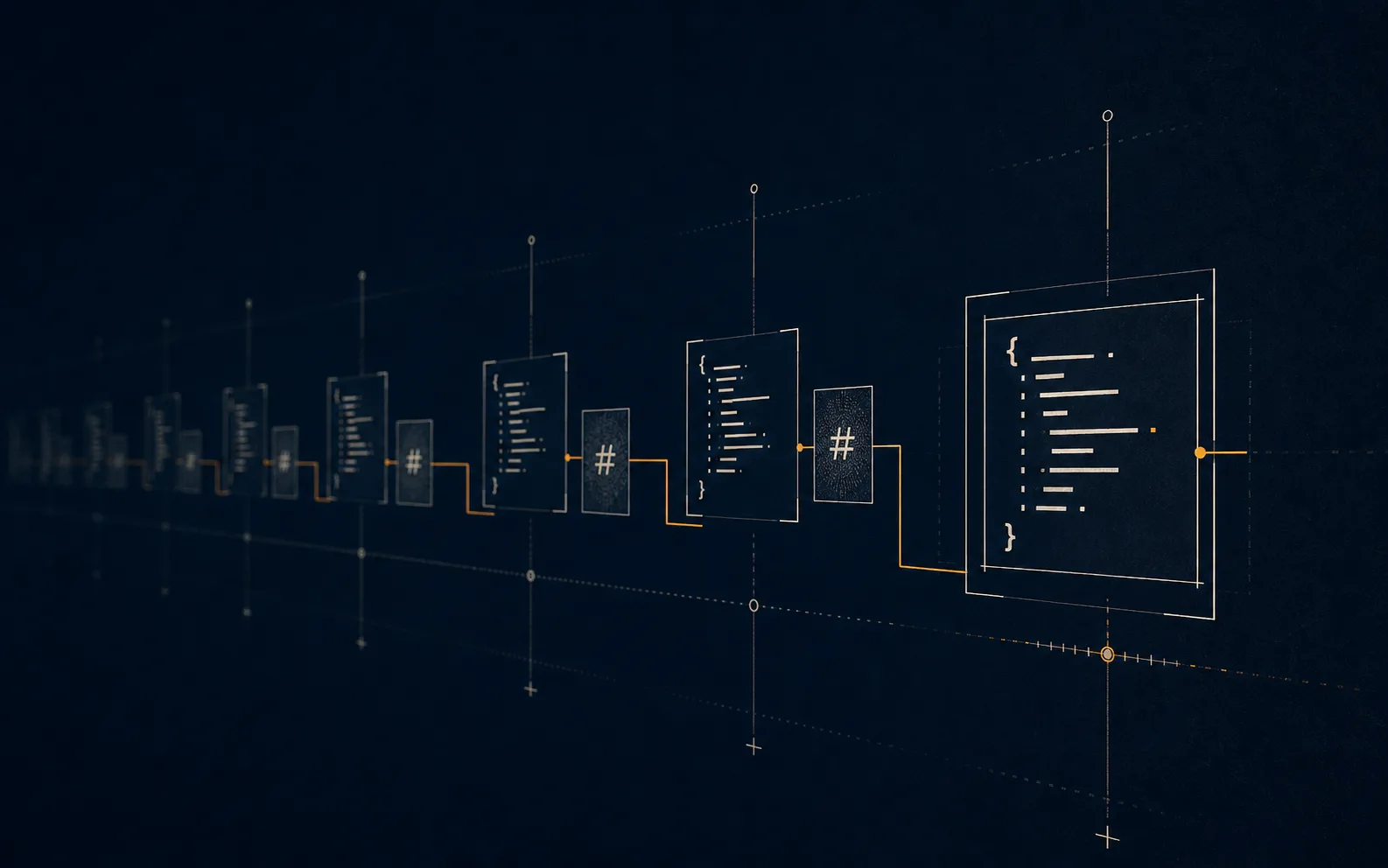 An ordered trail of event objects and hashes forming an independently replayable record.